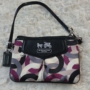 Coach Multicolor Wristlet with Black Accents